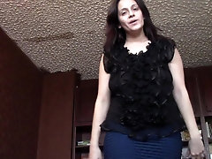 Busty Milf seductively strips before the passionate POV cock ride