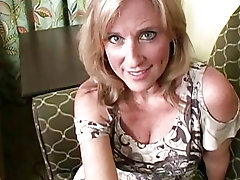 Busty cougar milf likes to cock tease and play solo